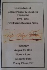  Booklet from the First Family Reunion Picnic of the descendants of George Pointer and Elizabeth Townsend 