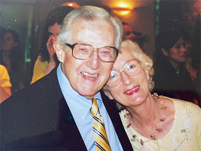 Ana Steele Clark with husband, undated photo in her apartment at Chevy Chase House July 2024