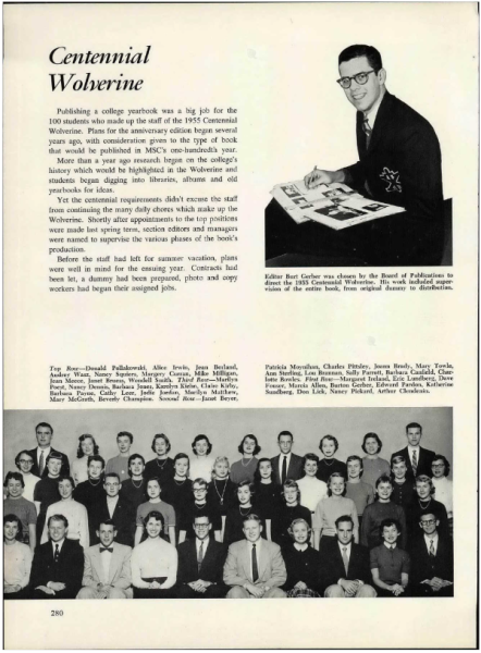 Burton Gerber in the Michigan State University Yearbook 1955, from Ancestry