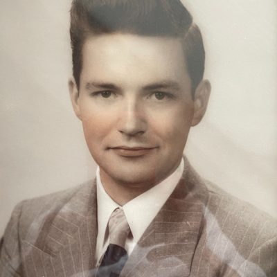Joe O'Malley when Elaine, his wife, met him in 1957 when he was a college student at Holy Cross in Boston. A photo displayed in her apartment in Knollwood in January 2025